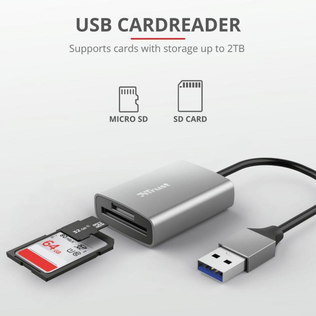 Зчитувач флеш-карт Trust DALYX FAST USB 3.2 ALUMINIUM (24135_TRUST) - изображение 6