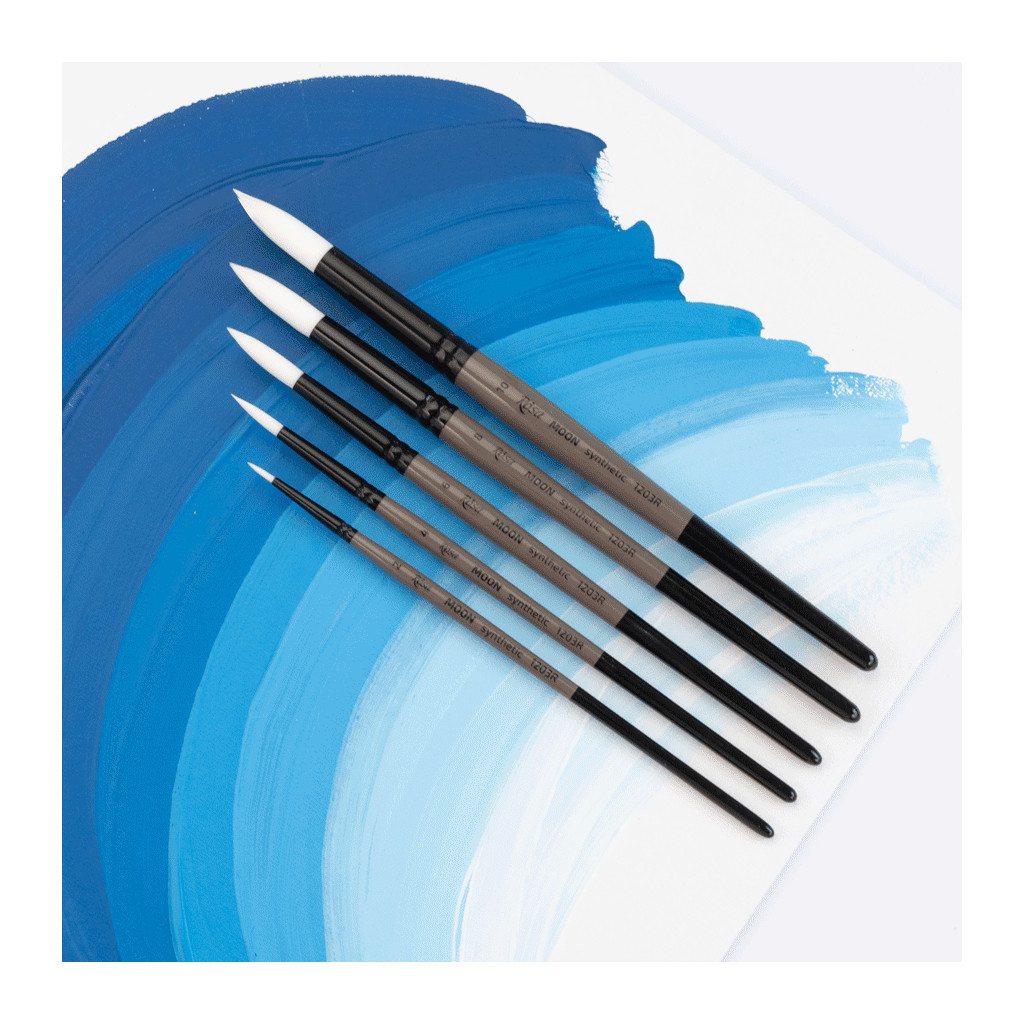 Пензлик для малювання Rosa Синтетика кругла, MOON 1203R, №0 (4823098533948) - зображення 5