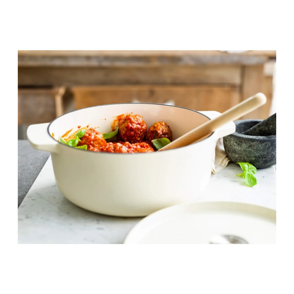 Каструля KitchenAid чавунна з кришкою 5,2 л Мигдалевий крем (CC006059-001) - зображення 7