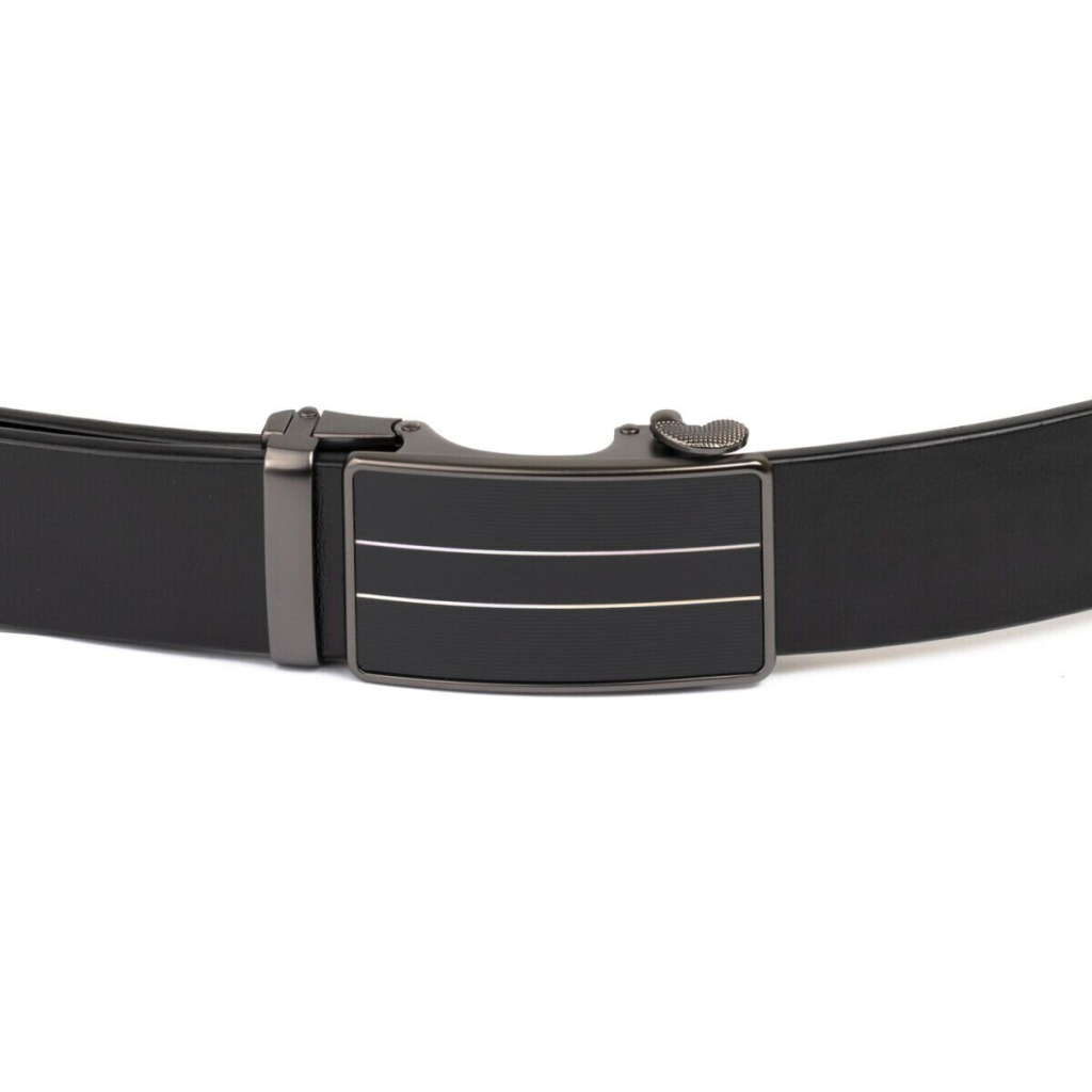 Ремінь Vintage Чоловічий зі смужками на пряжці Чорний (20334) - зображення 5