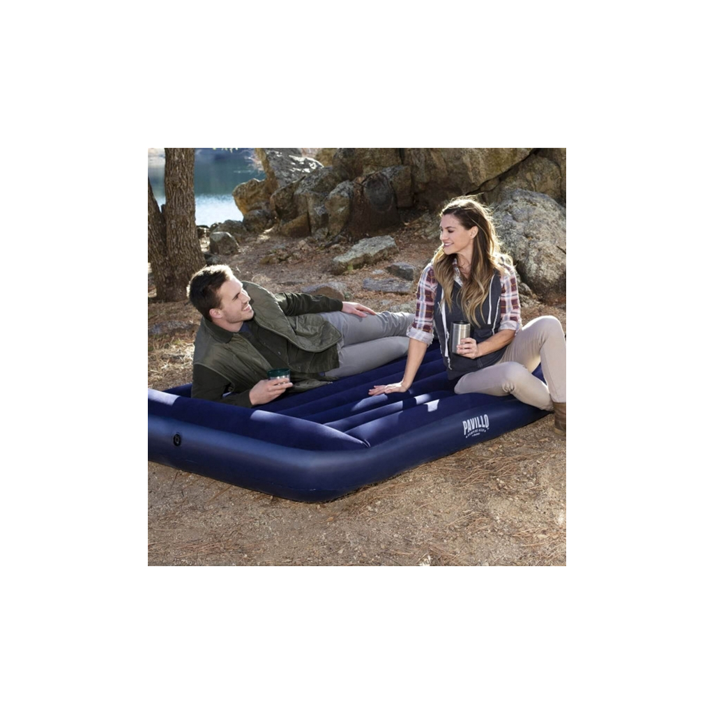 Матрац надувний BestWay Pavillo велюр Синій 152 х 203 х 30 см (BW 67682) - зображення 2