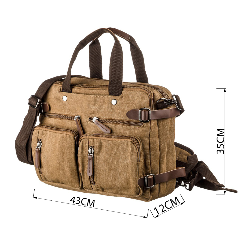 Сумка Vintage Трансформер текстильна велика Пісочна (20152) - зображення 4