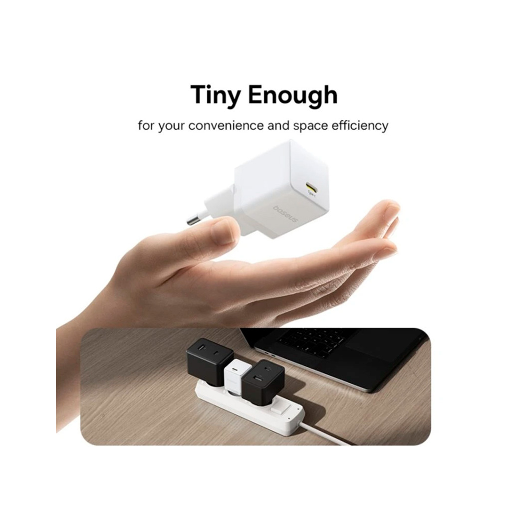 Зарядний пристрій Baseus Palm Fast Charger 1C 30W + Cable 1.0m Type-C 60W white (P10111605213-01) - зображення 8