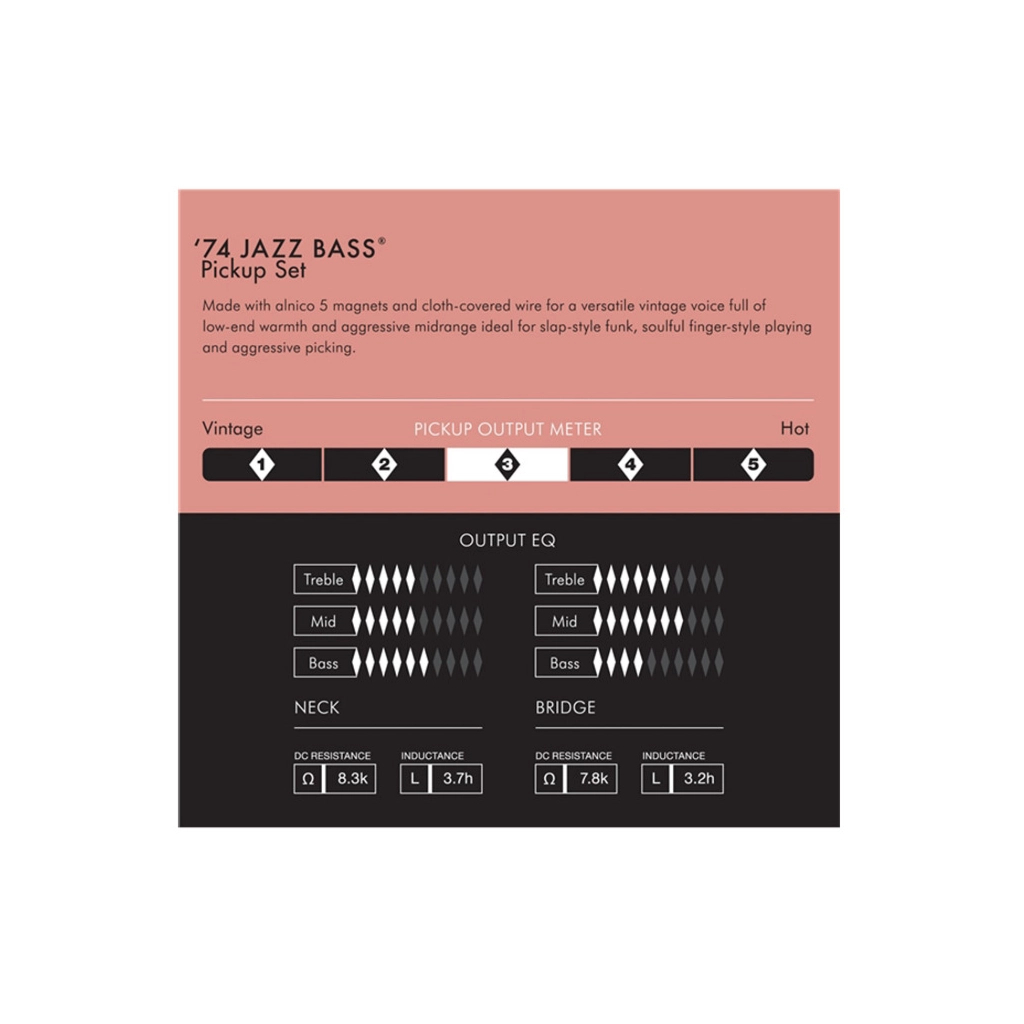 Звукознімач для гітари Fender Pure Vintage '74 Jazz Bass Pickup Set (236963) - зображення 3