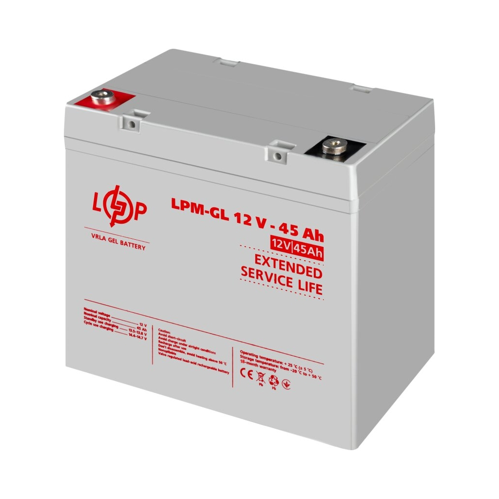Батарея до ДБЖ LogicPower LPM-GL 12V 45Ah (20269) - изображение 4