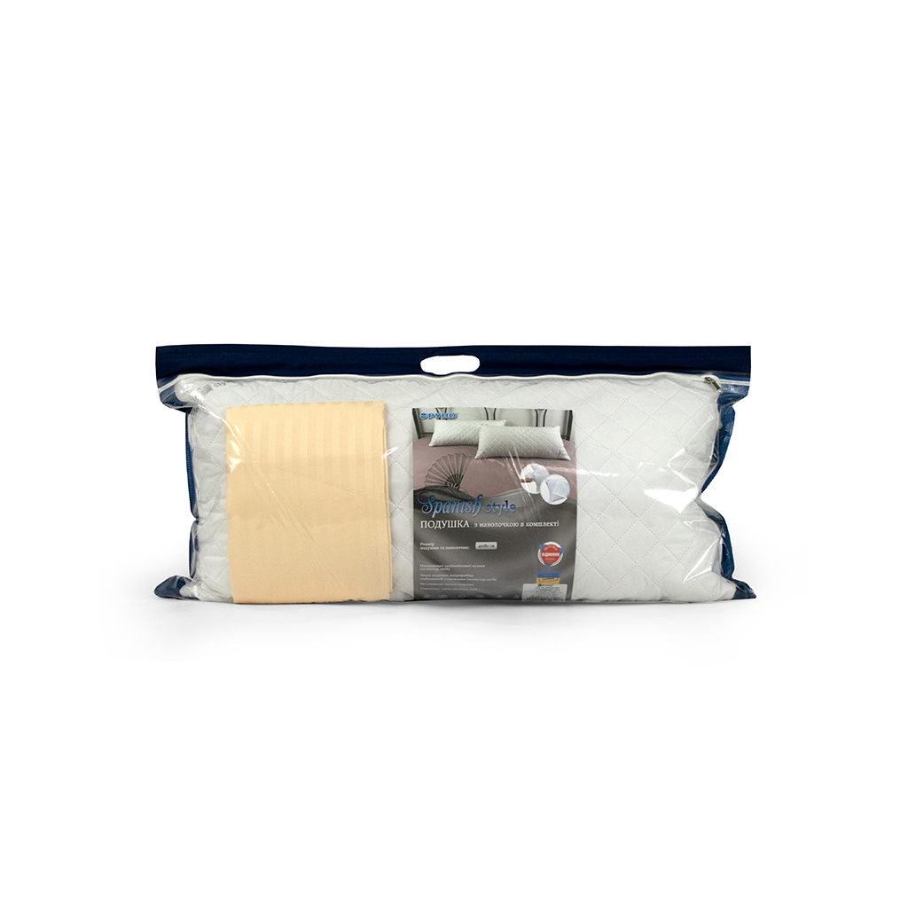 Подушка Руно силіконова Spanish Style 40х80 см з сатиновою бежевою наволочкою (307Spanish style_beige) - зображення 7