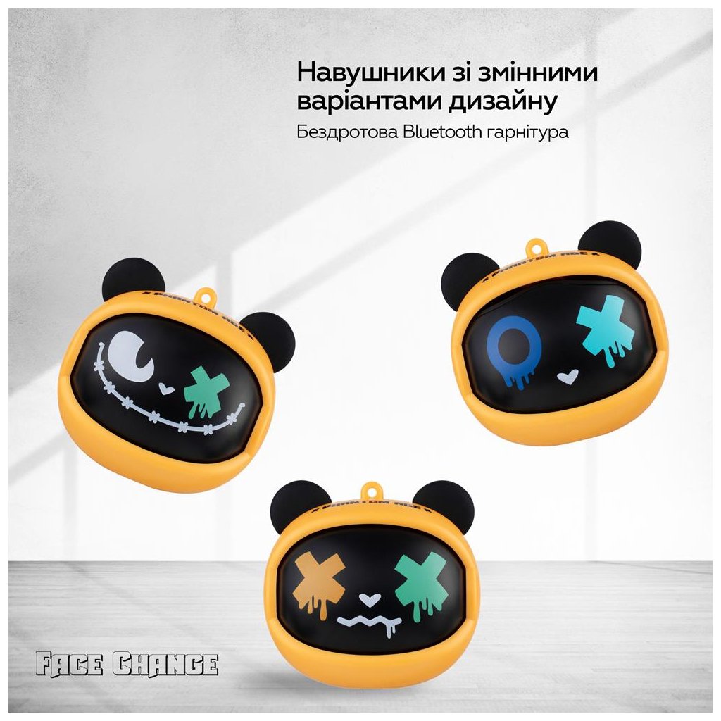 Навушники XoKo G05-face changing TWS Yellow-Black (G05-YEBK) - зображення 4
