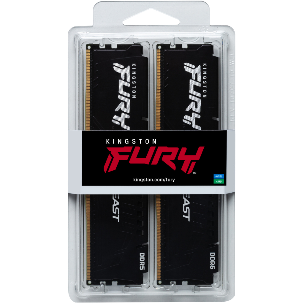 Модуль пам'яті для комп'ютера DDR5 64GB (2x32GB) 6000 MHz Beast Black XMP Kingston Fury (ex.HyperX) (KF560C40BBK2-64) - зображення 5