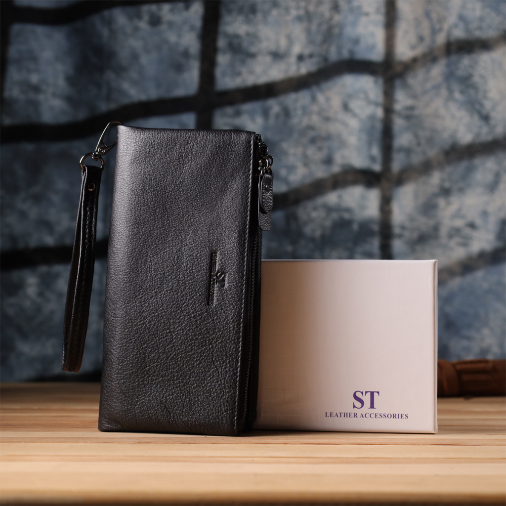 Гаманець ST Leather Шкіряний Чорний (23111) - зображення 11