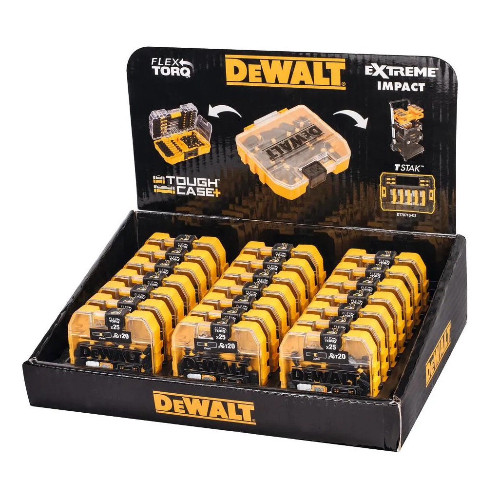 Набір біт DeWALT EXTREME FLEXTORQ, Torx, T20, L = 25 мм, 25 шт, кейс TOUGH CASE (DT70557T) - изображение 4