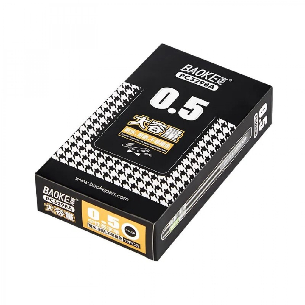 Ручка гелева Baoke Simple 0.5 мм, чорна (PEN-BAO-PC3298A-B) - зображення 2