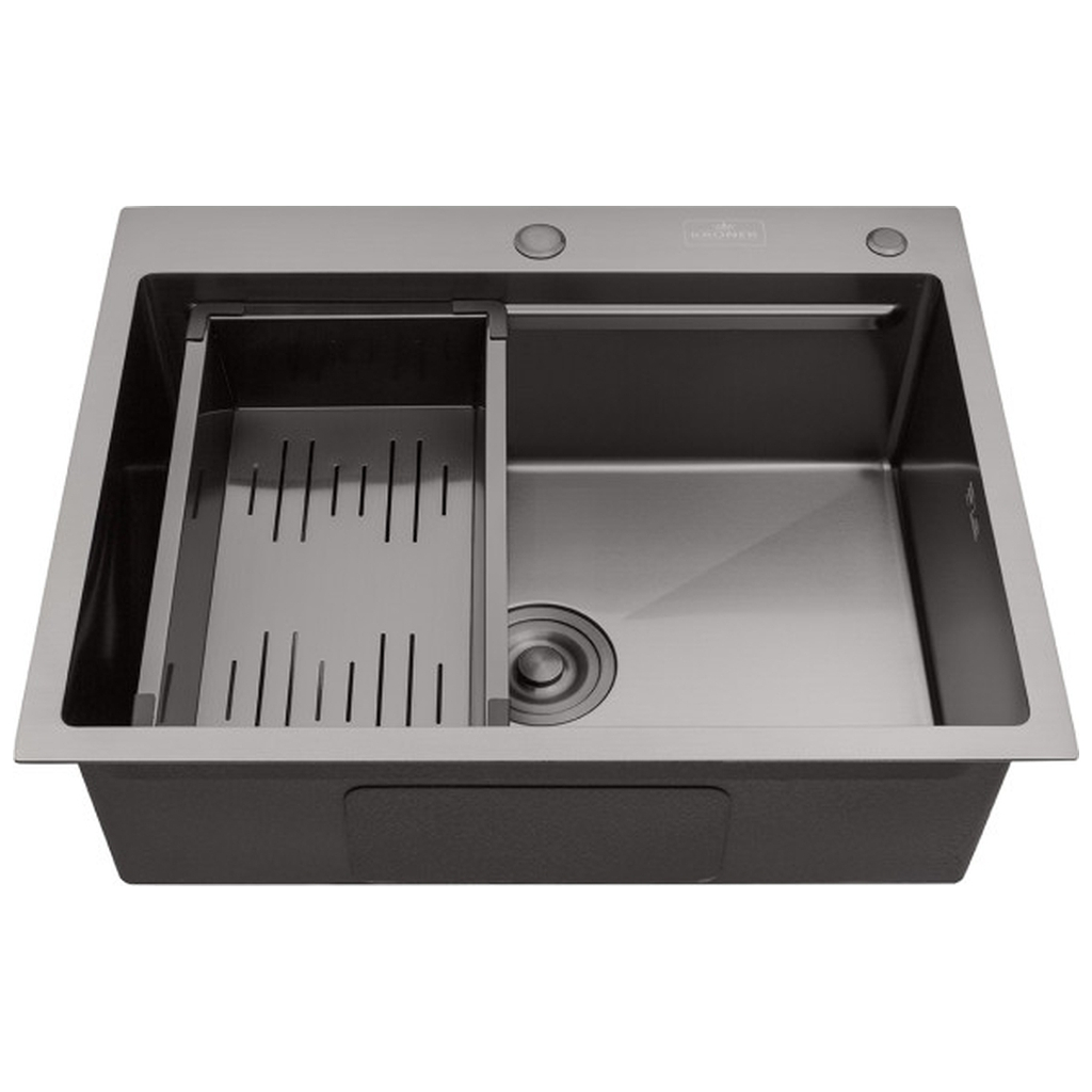 Мийка кухонна Kroner KRPSchwarze-6350HMPVD (CV031453) - зображення 2