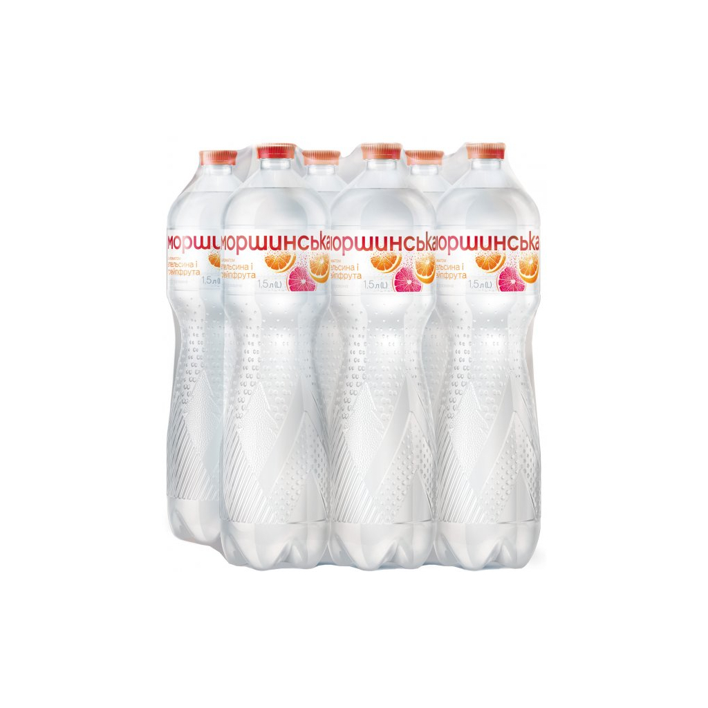 Мінеральна вода Моршинська з ароматом Апельсин-Грейпфрут 1.5 сл/газ пет (4820017002684) - изображение 2