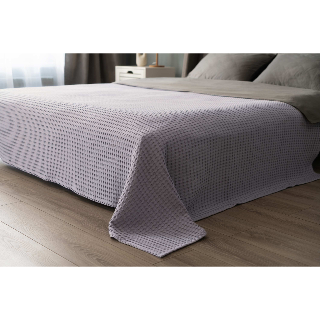 Плед Ardesto Pique 100% бавовна сірий світлий 220х230 см (ART0822PL) - зображення 3