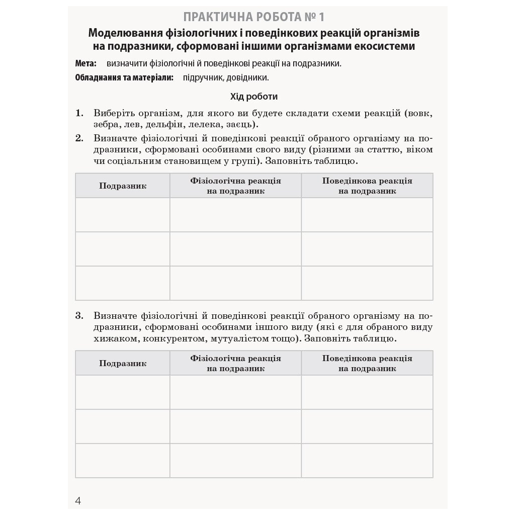 Робочий зошит Біологія і екологія. Профільний рівень. 11 клас. Для практичних робіт - К.М. Задорожний Ранок (9786170957023) - зображення 3