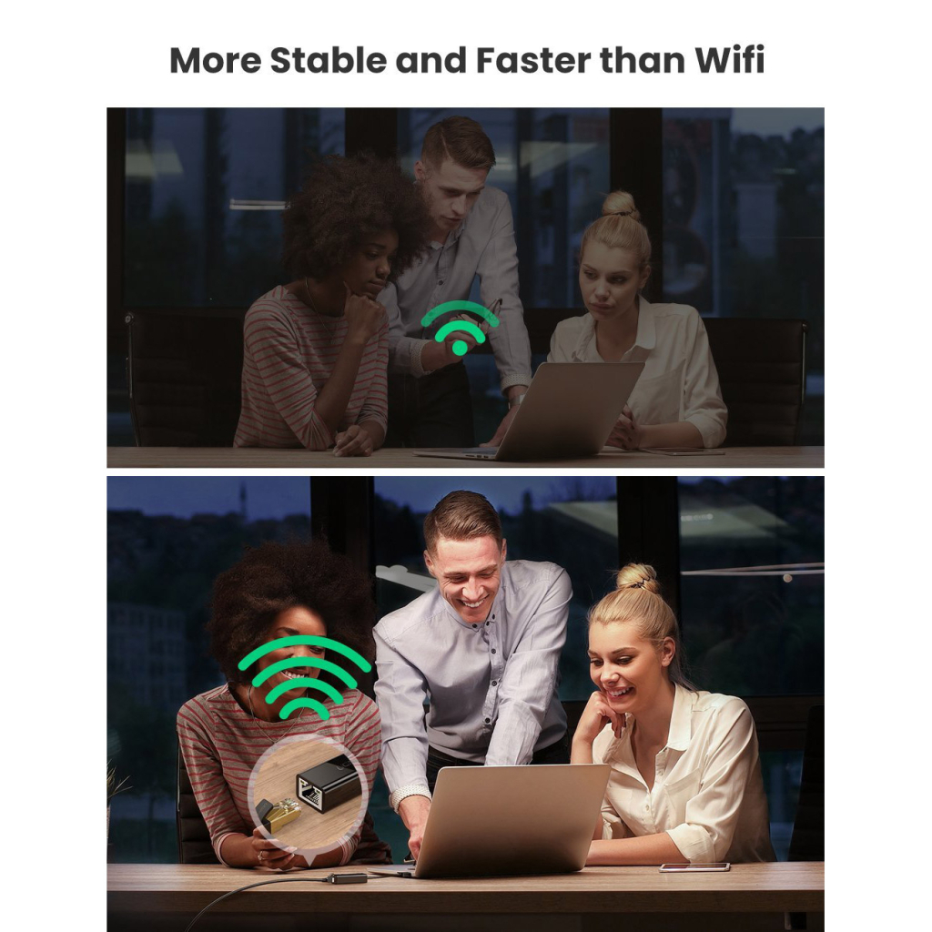 Перехідник USB 3.0 AM to RJ45 Ethernet 1000Mbps CR111 Black Ugreen (20256) - изображение 6