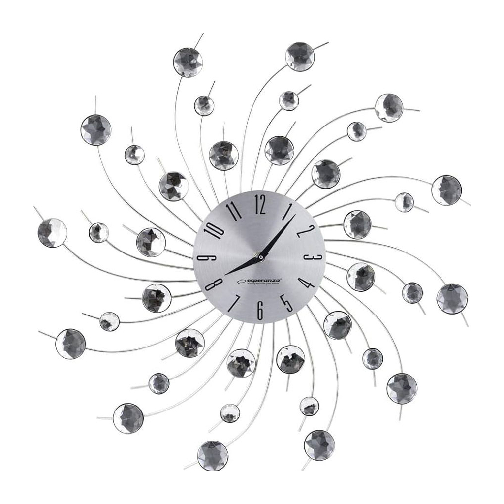 Настінний годинник Esperanza Wall Clock Geneva 50 см з променями з і сталі та кристалами (EHC004) - зображення 1