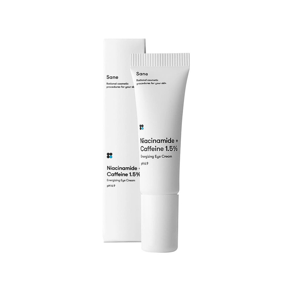 Крем для шкіри навколо очей Sane Niacinamide + Caffeine 1.5% Energizing Eye Cream Від темних кіл і набряків З кофеїном 20 мл (4820266830151) - зображення 1