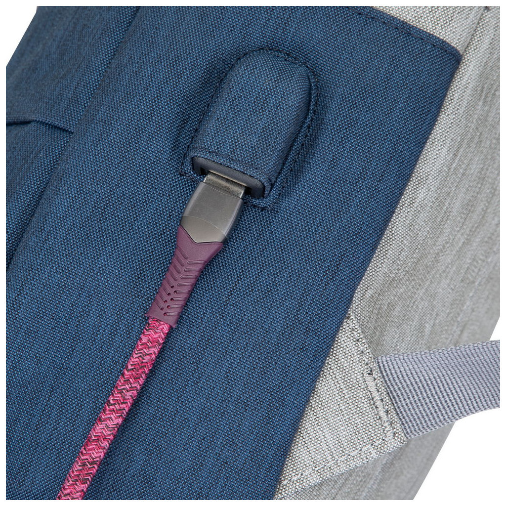 Рюкзак для ноутбука RivaCase 15.6" 7562 Anti-theft, water-repellent, Grey / Dark Blue (7562Grey/DarkBlue) - зображення 9