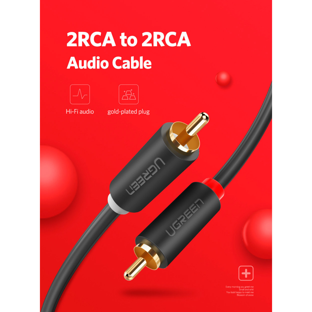 Кабель мультимедійний 2xRCA M to 2xRCA M 3.0m AV104 black Ugreen (10519) - зображення 5