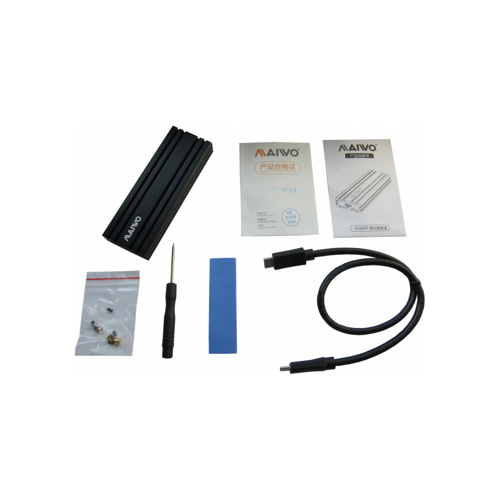 Кишеня зовнішня Maiwo M.2 SSD NVMe (PCIe) USB3.1 GEN2 Type-C (K1686P) - зображення 9