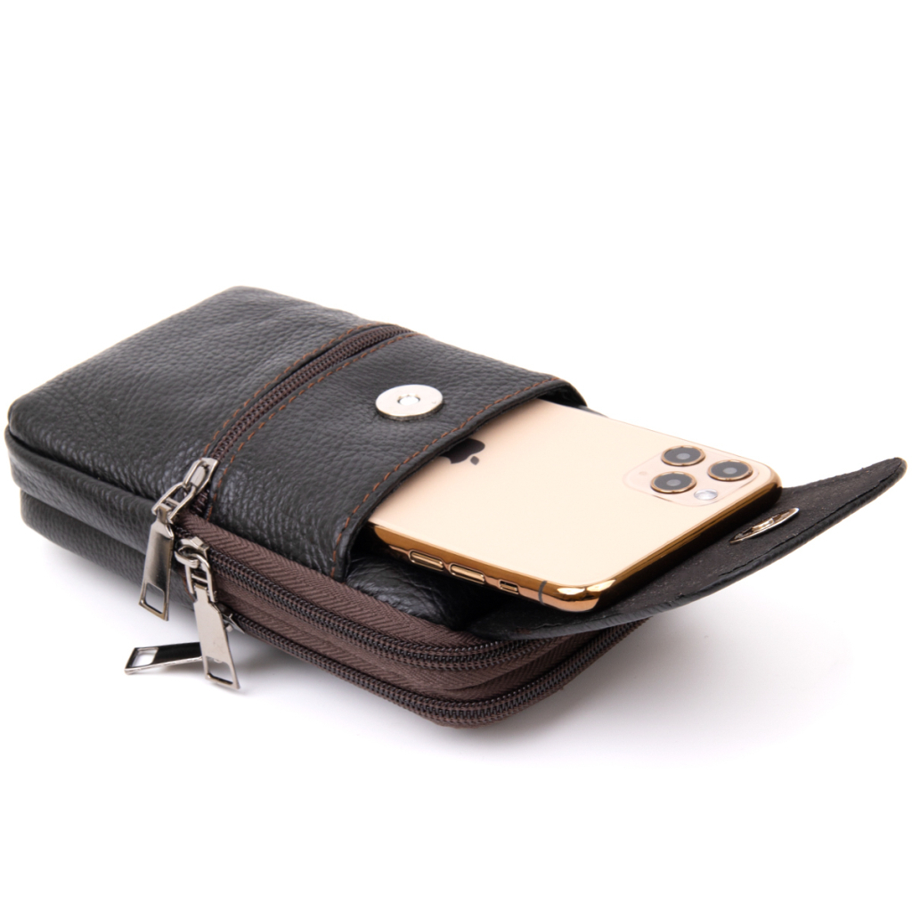 Сумка Vintage Унісекс на пояс на два відділення Коричнева (20427) - зображення 5