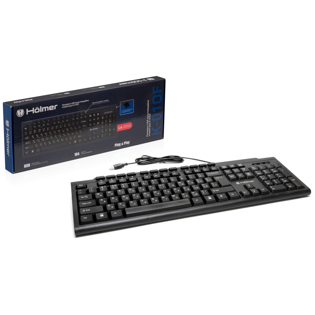 Клавіатура Hölmer K-01OF USB UA Black (K-01OF) - зображення 5