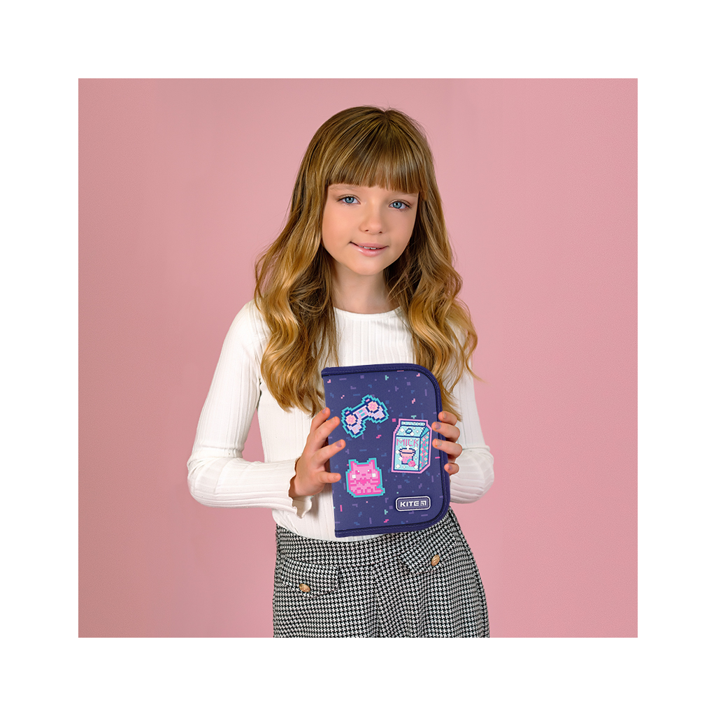 Пенал Kite Pixel Love K24-622-5, 1 відділення, 2 відвороти (K24-622-5) - изображение 7