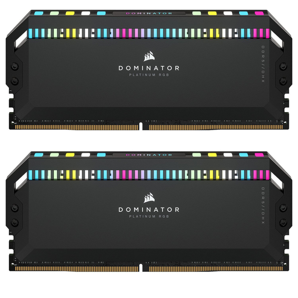 Модуль пам'яті для комп'ютера DDR5 32GB (2x16GB) 6200 MHz Dominator Platinum RGB Black Corsair (CMT32GX5M2X6200C36) - зображення 1