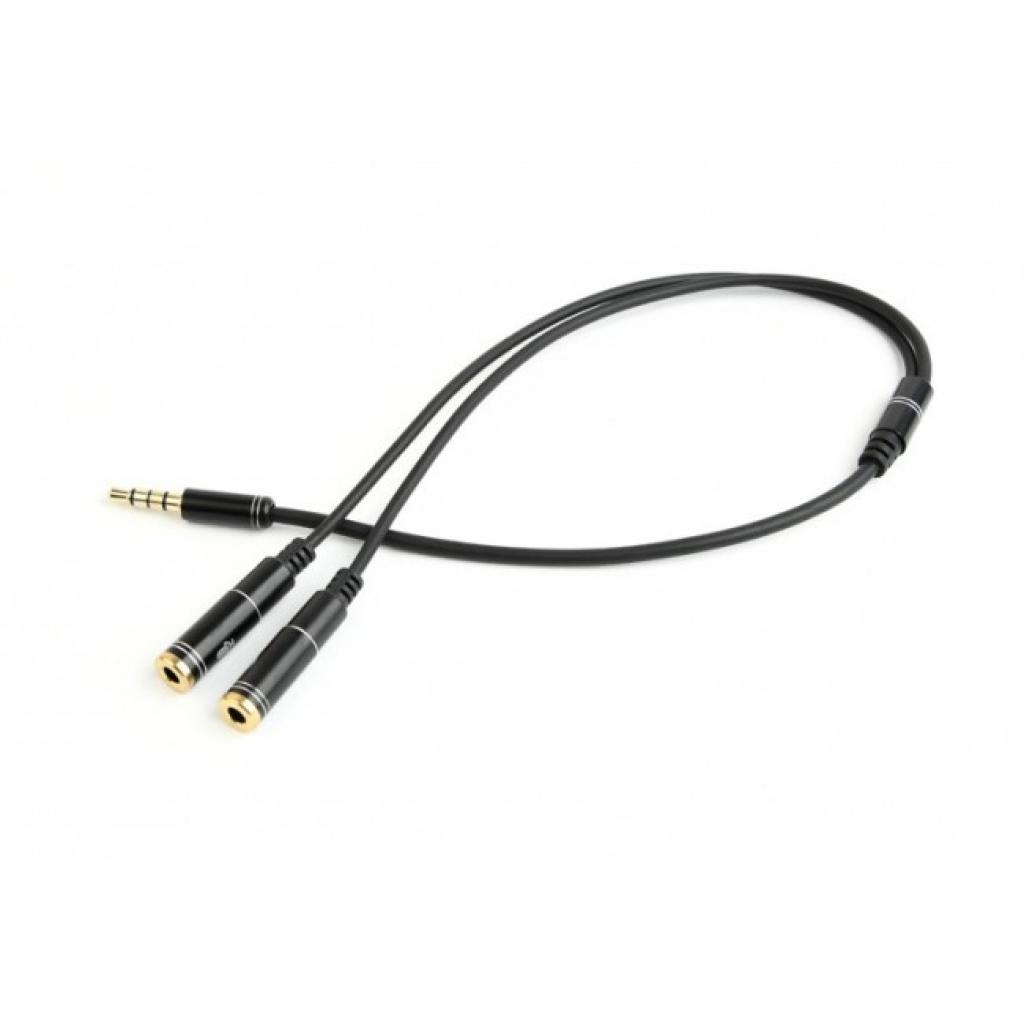 Кабель мультимедійний 3.5mm M to 2x3.5mm F 0.2m (4pin) Cablexpert (CCA-417M) - зображення 1