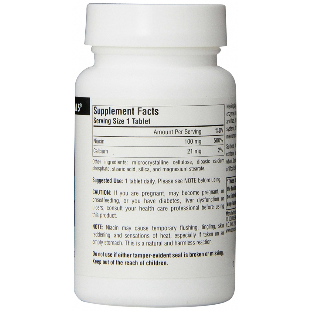 Вітамін Source Naturals Ніацин (В3) 100мг, 250 таблеток (SNS-00502) - зображення 2