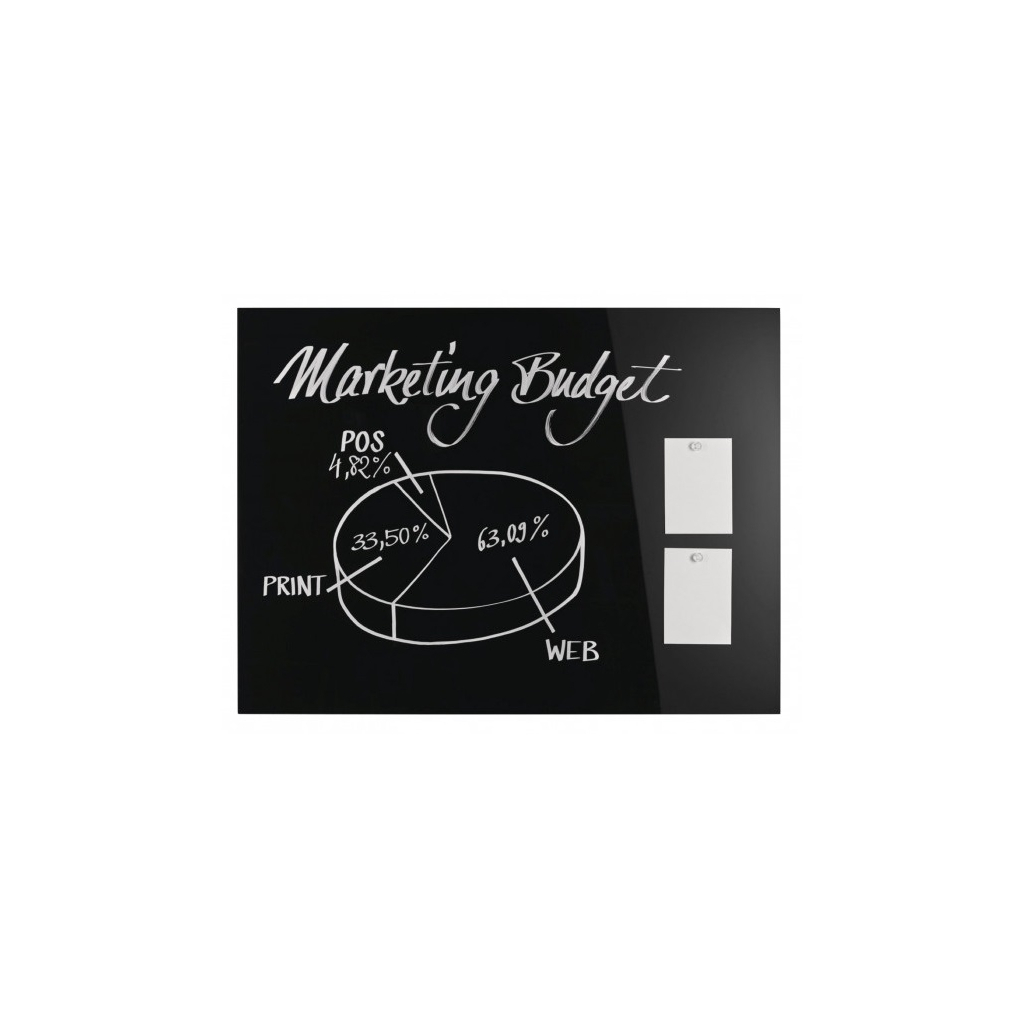 Офісна дошка Magnetoplan скляна магнітно-маркерна 1200x900 чорна Glassboard-Black (13404012) - зображення 5