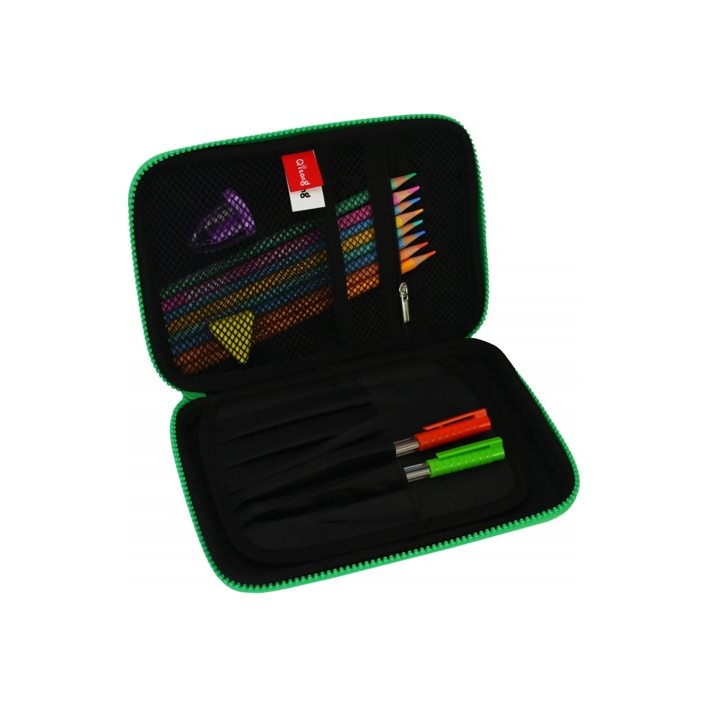 Пенал Cool For School з тисненням 1 відділення Чорний (QT-5638-Black) - зображення 2