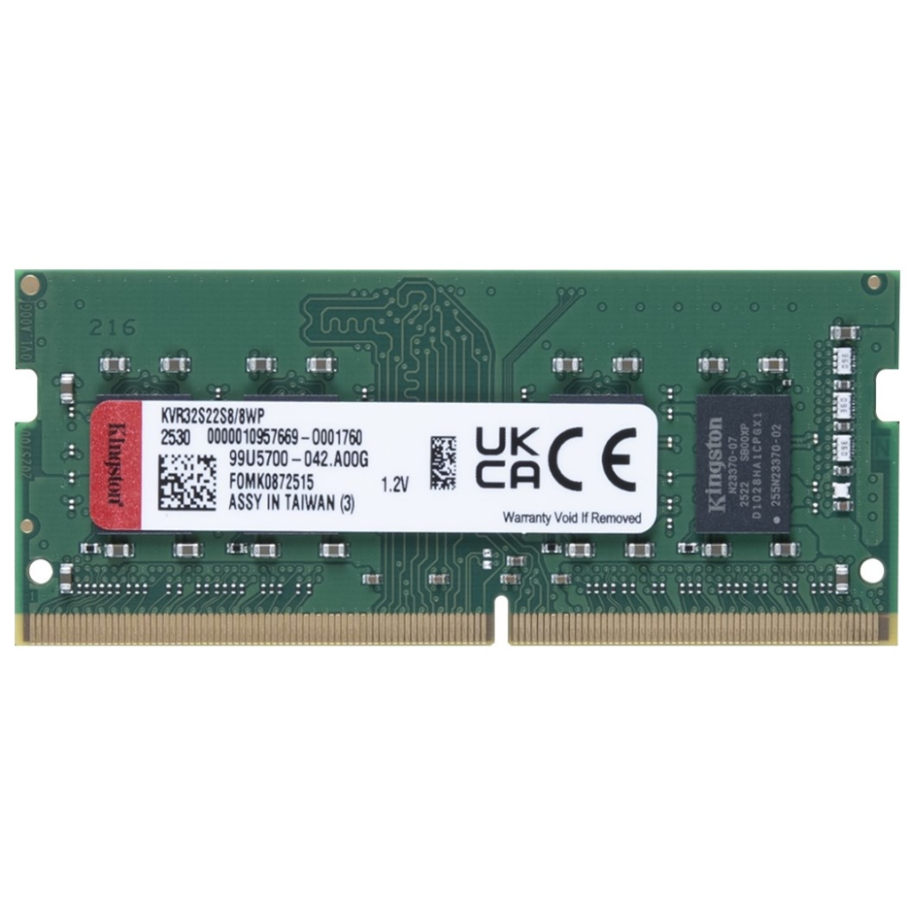 Модуль пам'яті для ноутбука SoDIMM DDR4 8GB 3200 MHz Kingston (KVR32S22S8/8WP) - зображення 1
