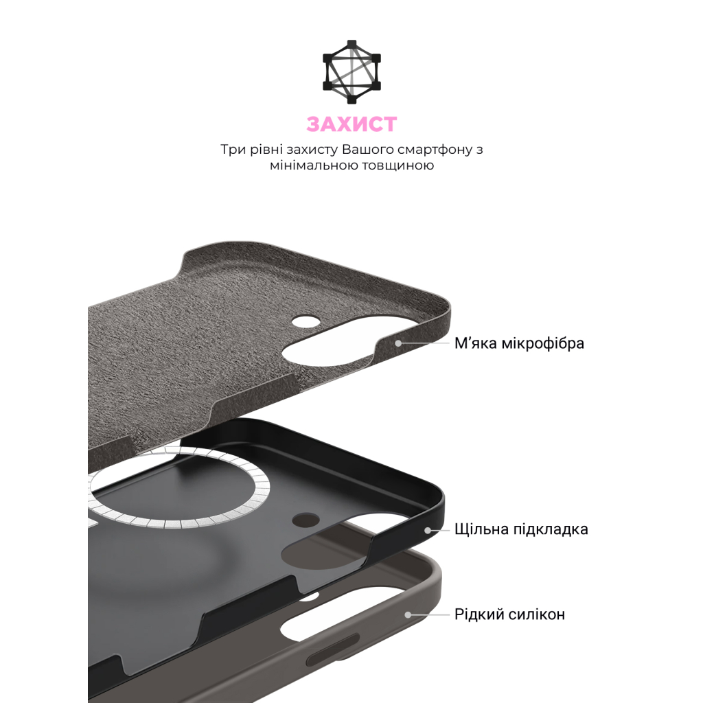 Чохол до мобільного телефона Armorstandart ICON2 MagSafe Apple iPhone 16 Stone Grey (ARM81311) - зображення 6