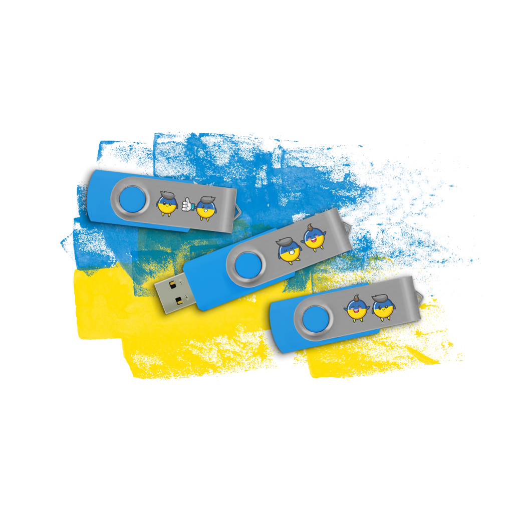 USB флеш накопичувач Goodram 128GB UTS2 Ukraine Process Blue USB 2.0 (UTS2-1280B0R11-UA) - зображення 3