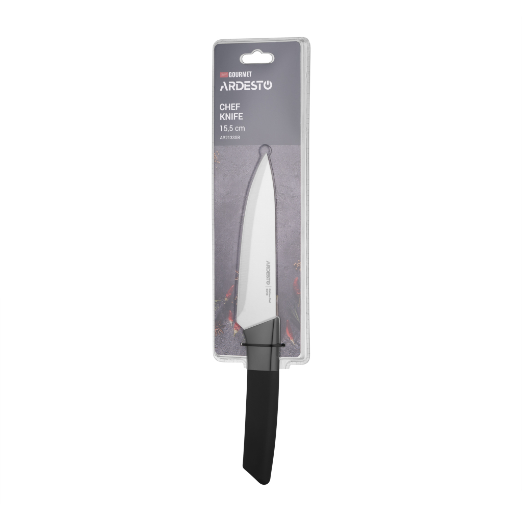 Кухонний ніж Ardesto Gemini Gourmet 15.5см, чорний (AR2133SB) - зображення 3
