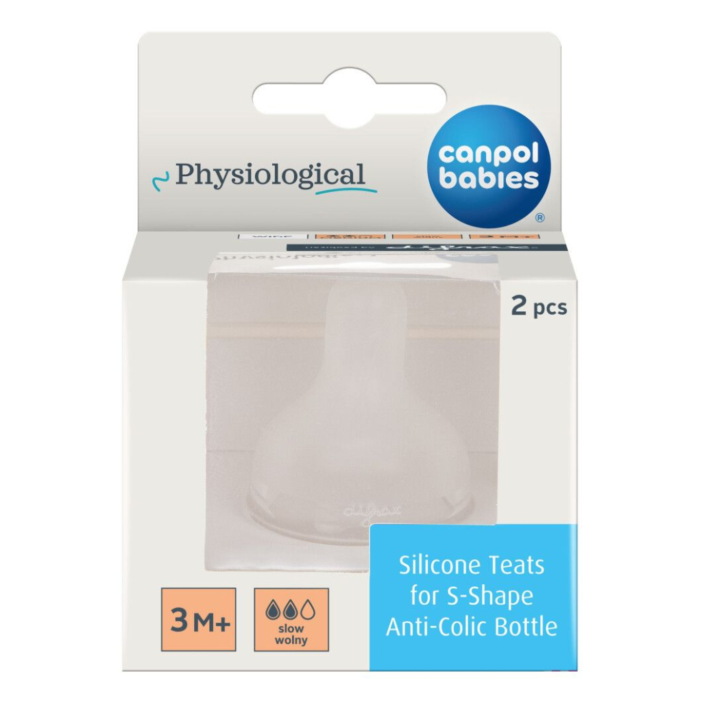 Соска Canpol babies силіконова до пляшечки S-Shape M (повільна) 2 шт (59/892) - зображення 6