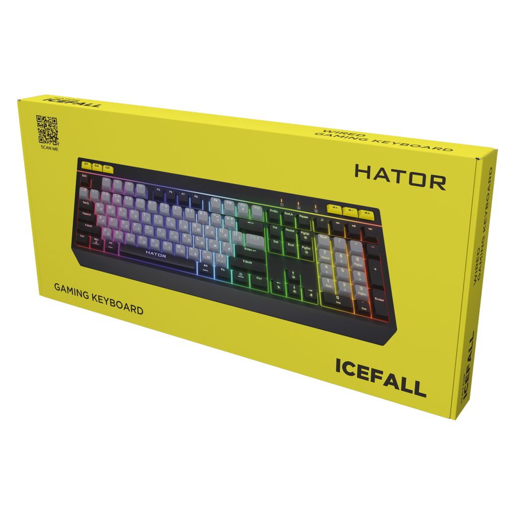 Клавіатура Hator Icefall USB Black/Grey (HTK401UA) - зображення 5