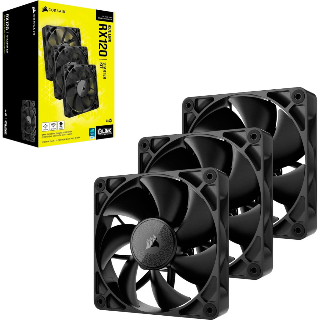 Кулер до корпусу Corsair iCUE Link RX120 PWM Triple Pack (CO-9051010-WW) - зображення 7