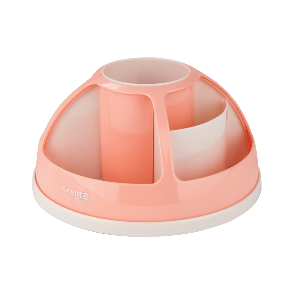 Настільний набір Axent підставка-органайзер Duoton кругла 17х10х17 см Пластикова Персикова (2204-42-A) - зображення 1