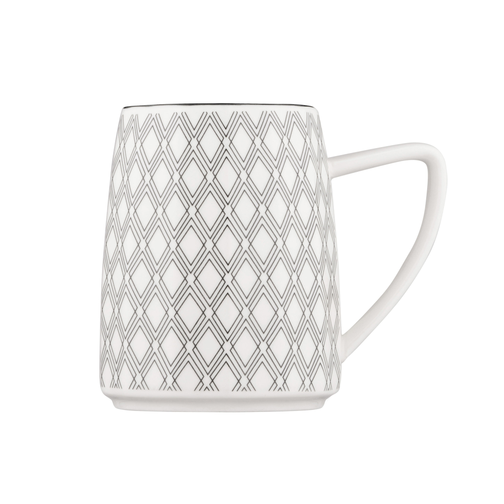 Чашка Ardesto Lamberto, 360мл, порцеляна, біло-сіра (AR3049) - зображення 3
