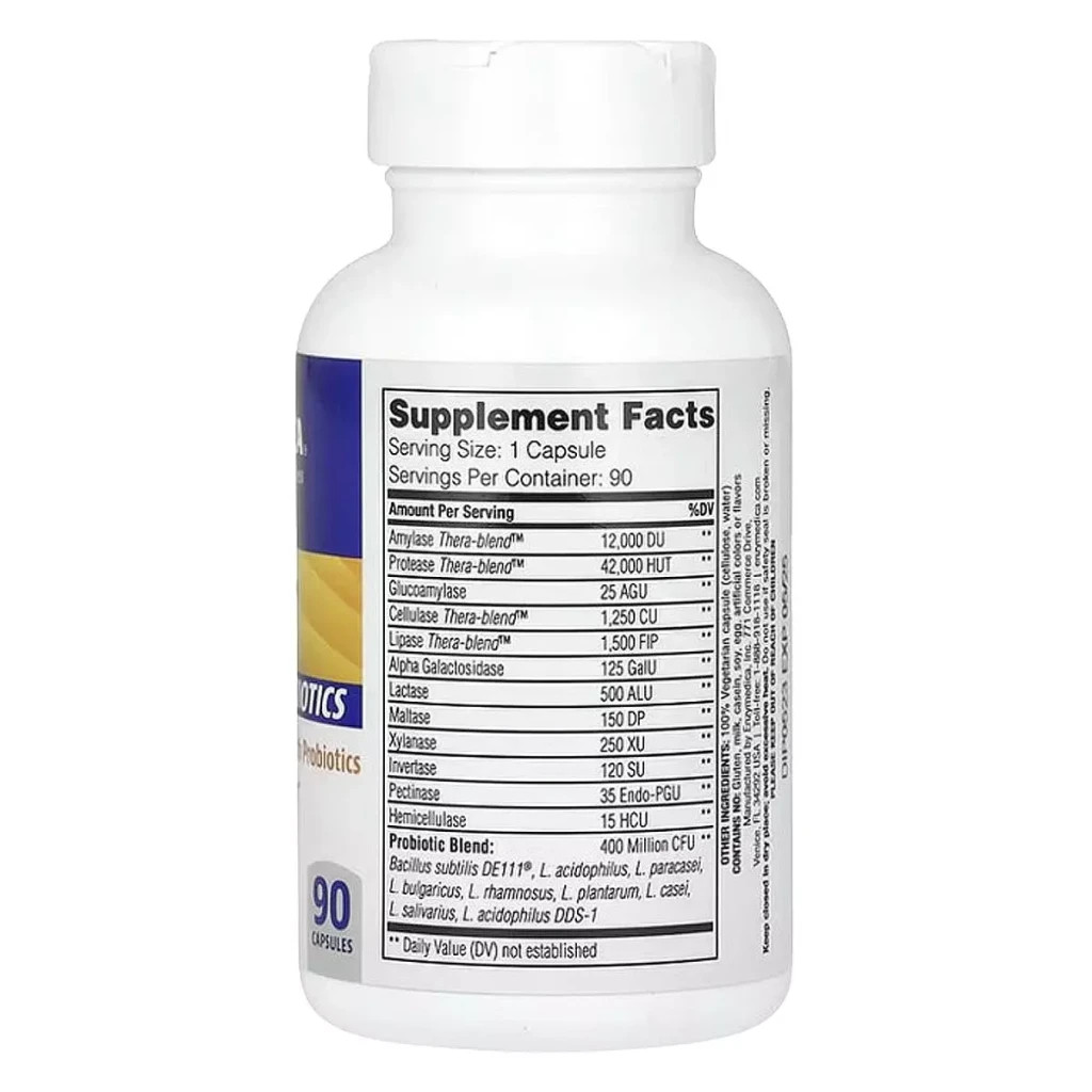 Пробіотики Enzymedica Ферменти з пробіотиками, Digest + Probiotics, 90 капсул (ENZ-13041) - зображення 2