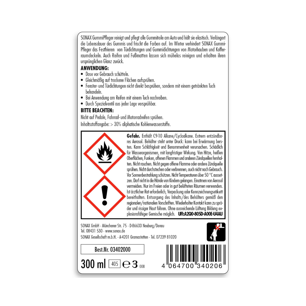 Автомобільний очисник Sonax Gummipfleger 300 мл (340200) - изображение 2