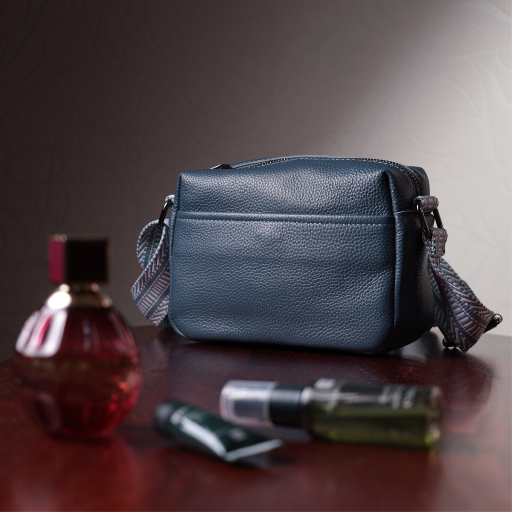 Сумка Vintage З натуральної шкіри Синя (22605) - зображення 12