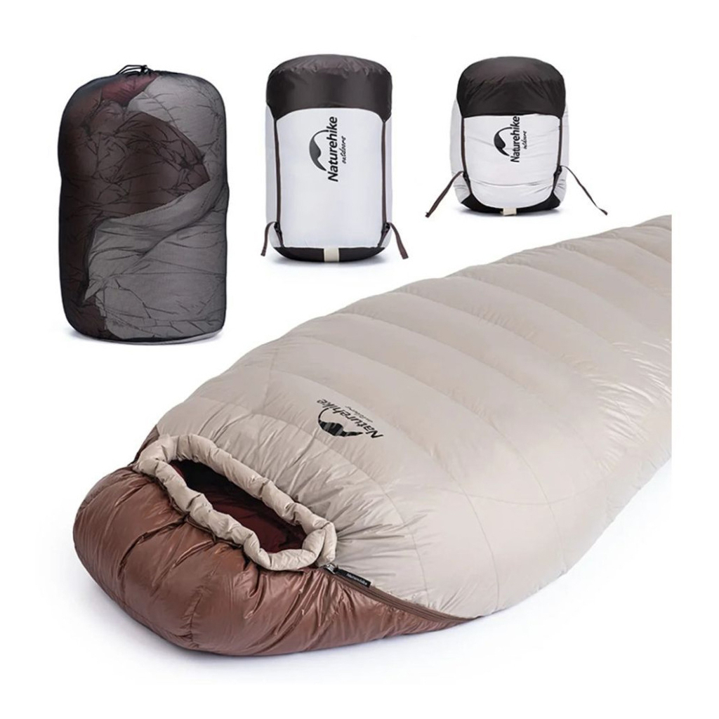 Спальний мішок Naturehike Snowbird NH20YD001 натуральний пух L Brown 380 g (6927595761281) - зображення 5
