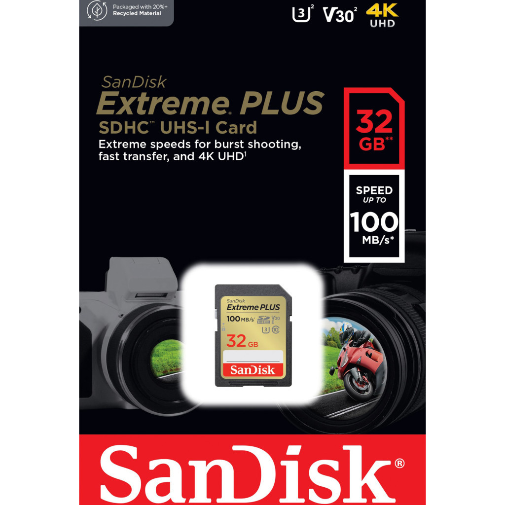Карта пам'яті SanDisk 32GB SDXC class 10 Extreme PLUS (SDSDXWT-032G-GNCIN) - зображення 4