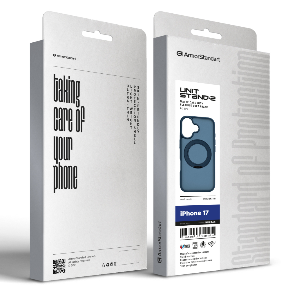 Чохол до мобільного телефона Armorstandart Unit Stand2 Apple iPhone 17 Dark Blue (ARM86332) - зображення 3