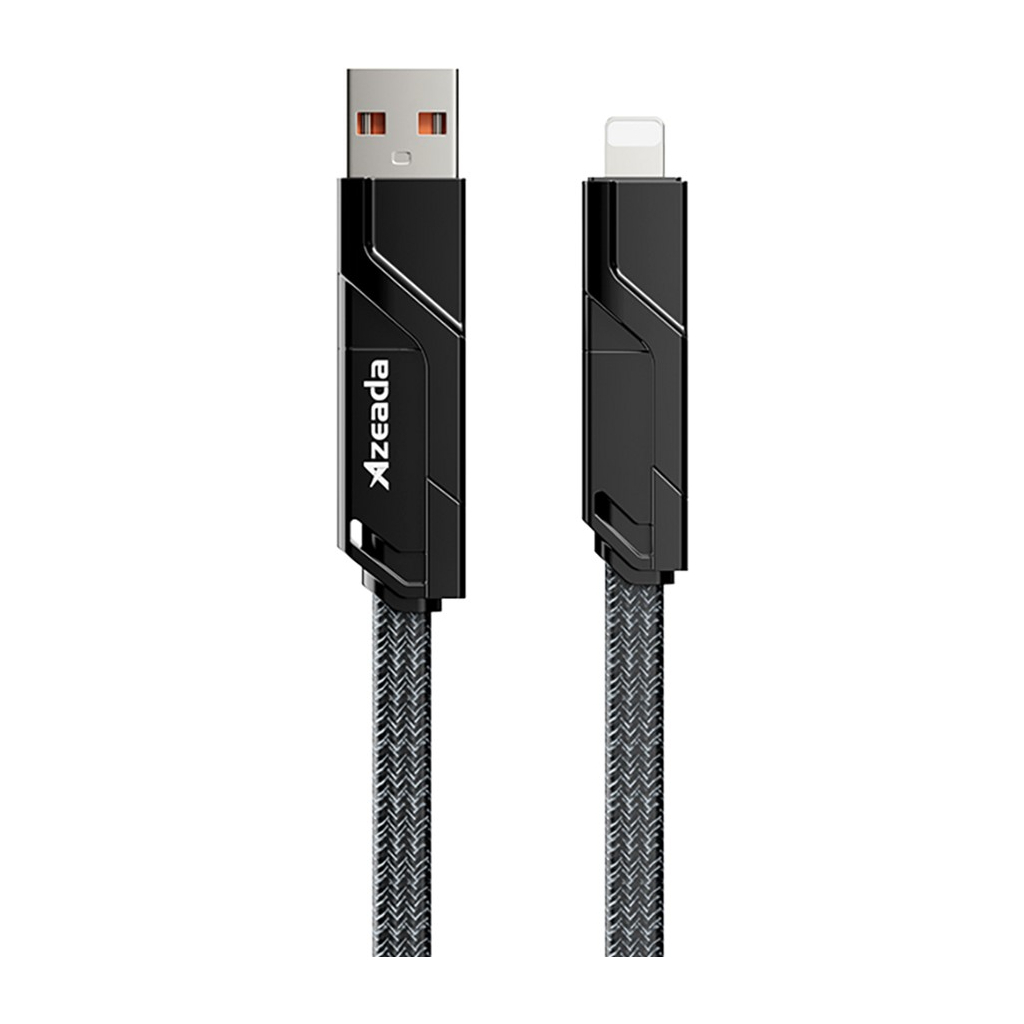Дата кабель USB-C to USB-C + Lightning + USB-A 1.5m Black Proda (PD-B96th-BK) - зображення 1