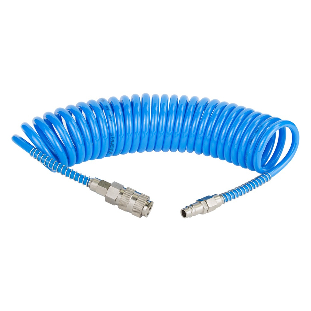 Пневматичний шланг Sigma спіральний поліуретановий (PU) 5м 5.5x8мм (7012011) - зображення 1